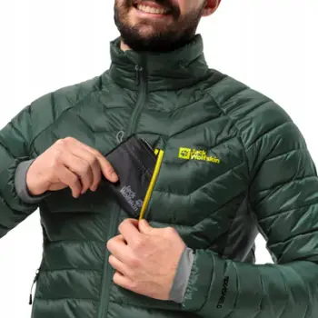 Xhaketë dimërore Jack Wolfskin Routeburn Pro Ins Jacket M, izoluese, për meshkuj, jeshile