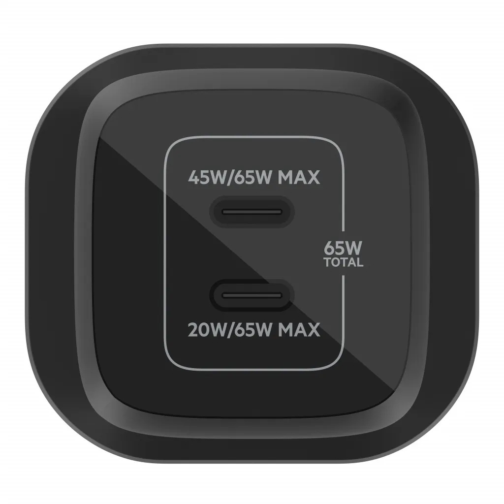 Karikues Belkin 65W PD PPS Dual USB-C GaN, i zi - 2