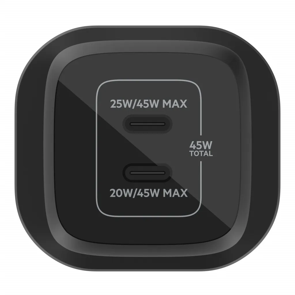 Karikues Belkin 45W PD PPS Dual USB-C GaN, i zi - 3