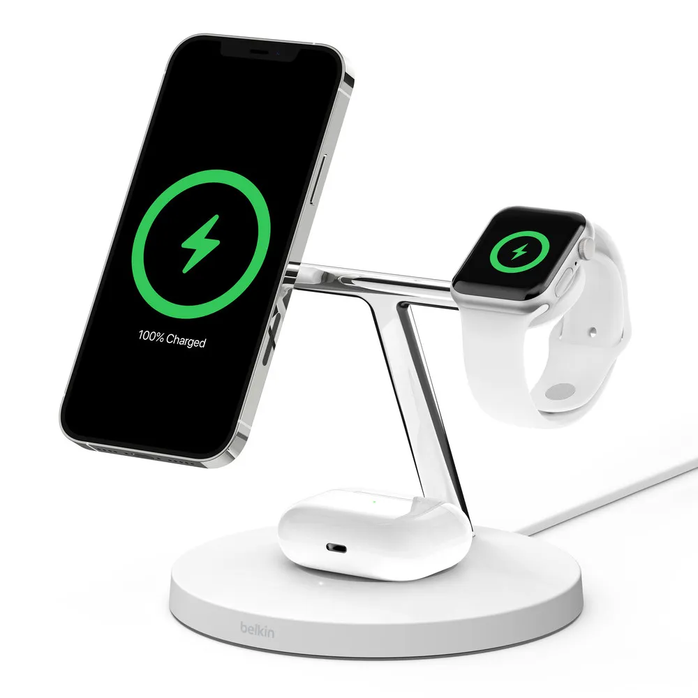Karikues wireless Belkin Boost Charge Pro Magsafe 3-in-1 - i bardhë - 2