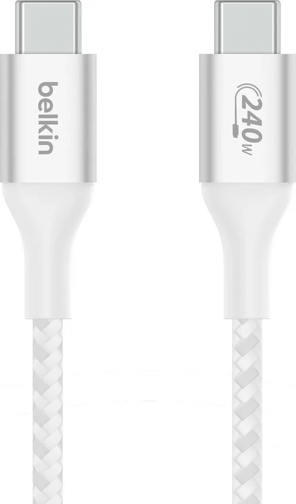 Kabllo USB-C Belkin BoostCharge, 240W, 6.6', e bardhë - 1