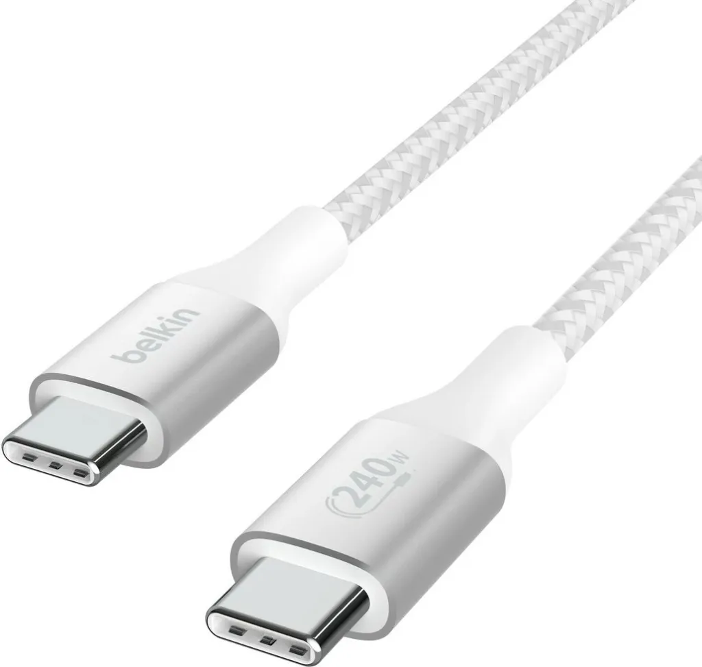 Kabllo USB-C Belkin BoostCharge, 240W, 6.6', e bardhë - 2