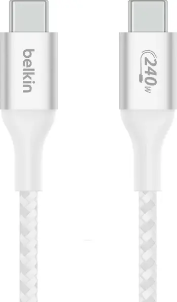 Kabllo USB-C Belkin BoostCharge, 240W, 6.6', e bardhë