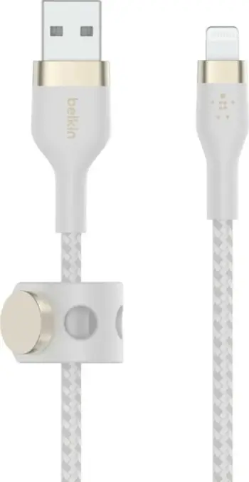 Kabllo USB-A në Lightning Belkin BoostCharge Pro Flex, 3m, MFi, e bardhë
