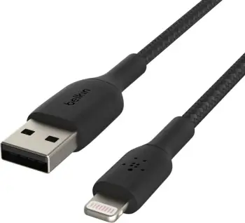 Kabllo karikimi Belkin BoostCharge, Lightning në USB-A, 6.6ft, e zezë