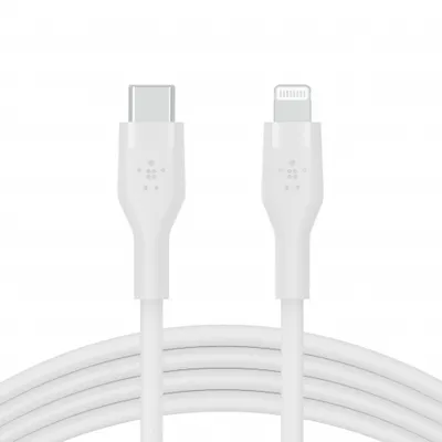 Kabllo silikoni Belkin Boost Charge USB-C - Lightning, 2m, e bardhë - 2