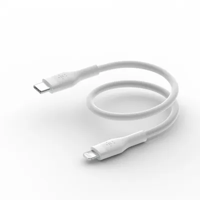 Kabllo silikoni Belkin Boost Charge USB-C - Lightning, 2m, e bardhë - 5