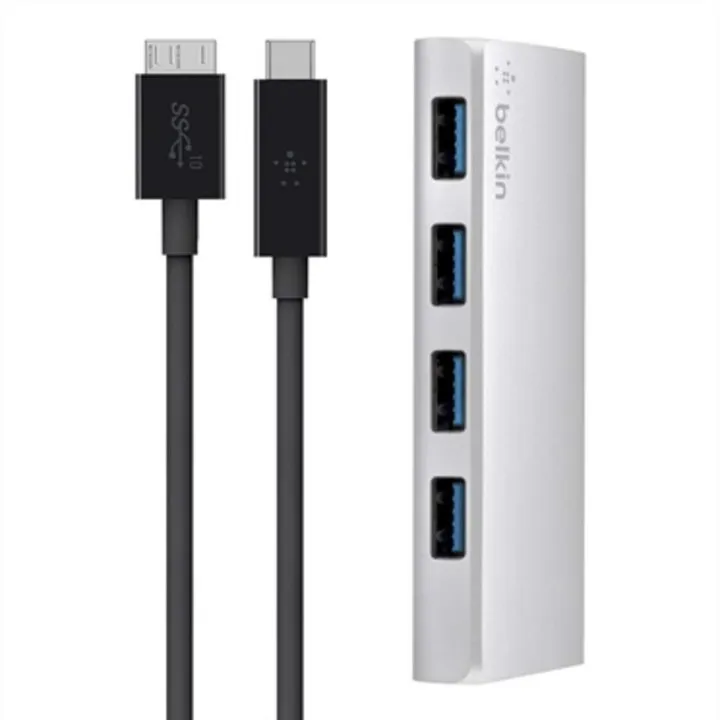 USB 3.0, Belkin, 4 Porte Hub + kabllo USB-C - 2