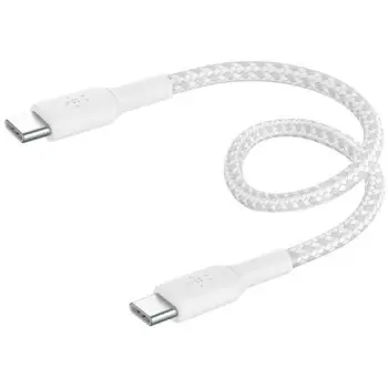 Kabllo Belkin BoostCharge, USB C në USB C, 0.15 m, e bardhë