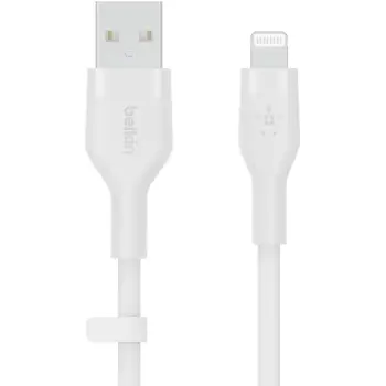 Aksesorë për telefon Belkin Flex Lightning/USB-A. Apple zert.. 2m. bardhë