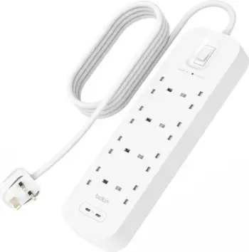 Mbrojtës rryme Belkin Connect, 8 dalje AC, 900 J, Type G, i bardhë