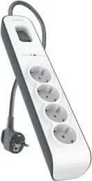 Mbrojtës rryme Belkin BSV400VF2M, 4 dalje AC, 2 m, Bardhë