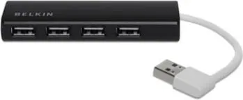 Hub USB Belkin F4U042BT, 480 Mbit/s, 4 porta, Ngjyrë e zezë - 1