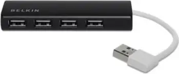 Hub USB Belkin F4U042BT, 480 Mbit/s, 4 porta, Ngjyrë e zezë