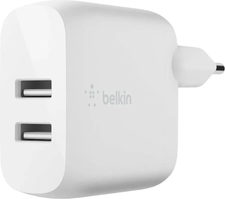 Karikues Belkin WCB002VFWH, 4.8 A, 2 porta USB, bardhë - 1