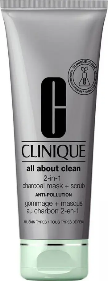 Maskë fytyre për femra Clinique All About Clean 2-in-1 Charcoal Mask + Scrub 100ml