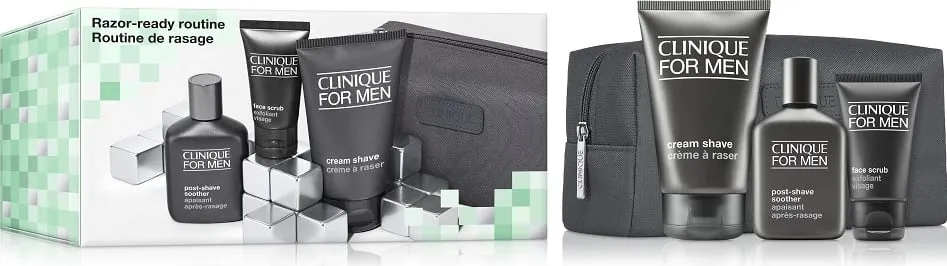 Set për rroje dhe fytyrë për meshkuj Clinique Razor-ready Routine, 4 copë - 1