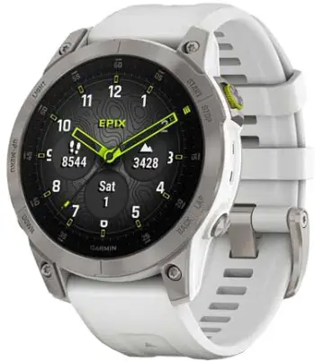 Orë Garmin epix Sapphire, Titan / rrip silikoni i bardhë