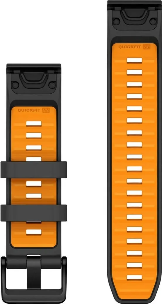 Rrip silikoni Garmin QuickFit 22mm për Smartwatch, grafit-portokalli - 2