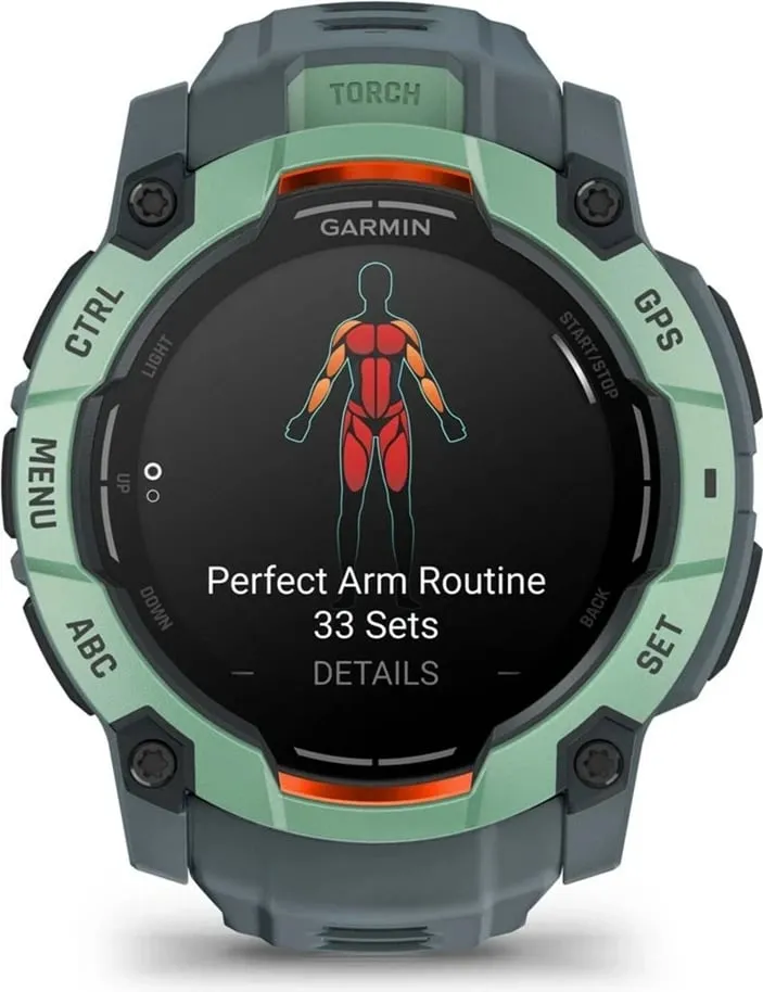 Ora sportive Garmin Instinct 3 50mm, ekran AMOLED, GPS, jeshile Neotropic Twilight - 3