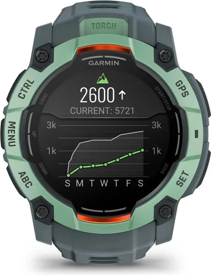 Ora sportive Garmin Instinct 3 50mm, ekran AMOLED, GPS, jeshile Neotropic Twilight - 8