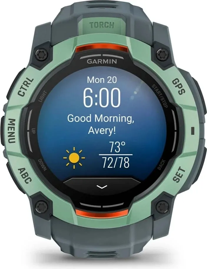 Ora sportive Garmin Instinct 3 50mm, ekran AMOLED, GPS, jeshile Neotropic Twilight - 10