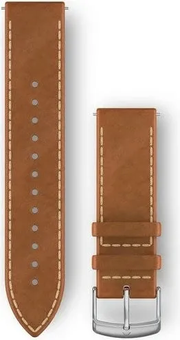 Rrip lëkure Garmin 010-12691-0A për Smartwatch, 20mm, argjend - 1