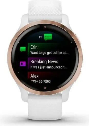 Smartwatch Garmin Venu 2S, AMOLED, GPS, Wi-Fi, e bardhë - 4