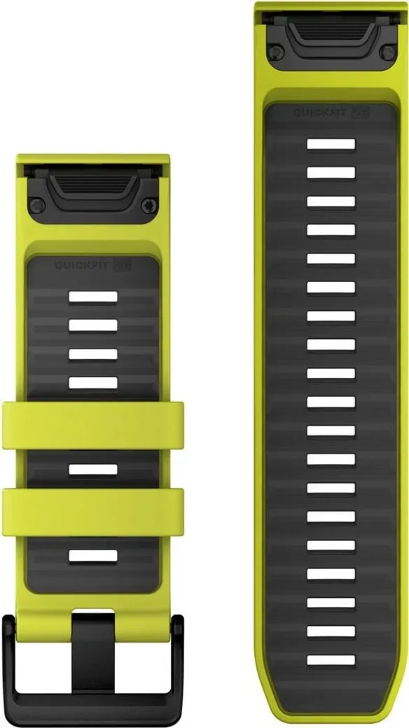 Rrip silikoni Garmin QuickFit 26mm për Smartwatch, grafit/verdhe - 2