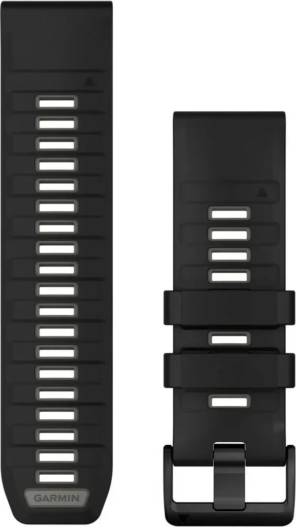 Rrip silikoni Garmin QuickFit 26mm për smartwatch, zi/gri - 1