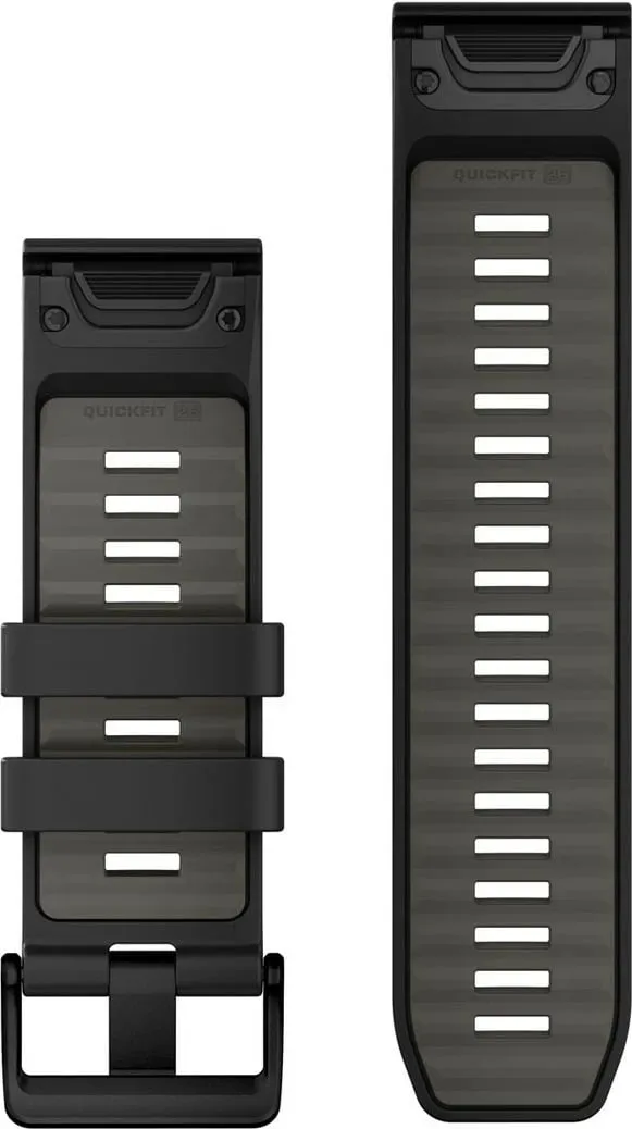 Rrip silikoni Garmin QuickFit 26mm për smartwatch, zi/gri - 2