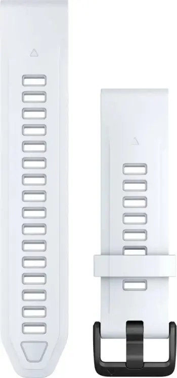 Rrip silikoni Garmin Quickfit për smartwatch, 20mm, i bardhë (Whitestone), me kapëse të zezë