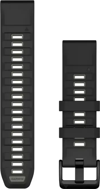 Rríp silikoni Garmin QuickFit për smartwatch, 22mm, i zi/gri