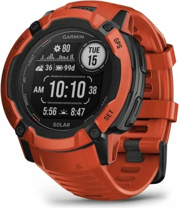 Ora sportive Garmin Instinct 2X Solar, 50mm, GPS, e kuqe - 1