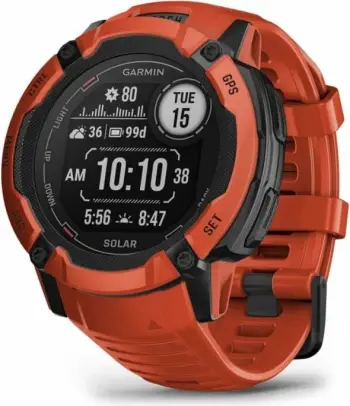 Ora sportive Garmin Instinct 2X Solar, 50mm, GPS, e kuqe
