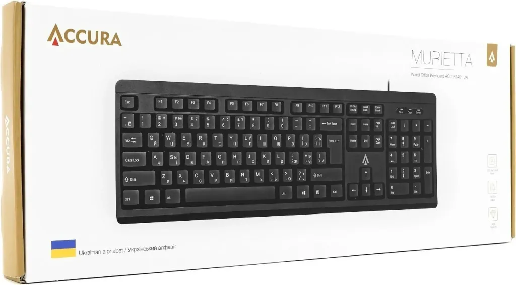 Tastierë Accura Murietta ACC-K1401,UA, e zezë - 5