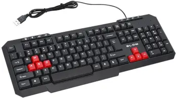 Tastierë Blow KP-105, me kabllo, US, e zezë dhe e kuqe
