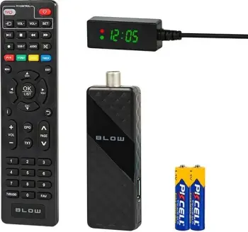 Tuner digjital BLOW 6000FHD MINI H.265, DVB-T2, i zi, me telekomandë