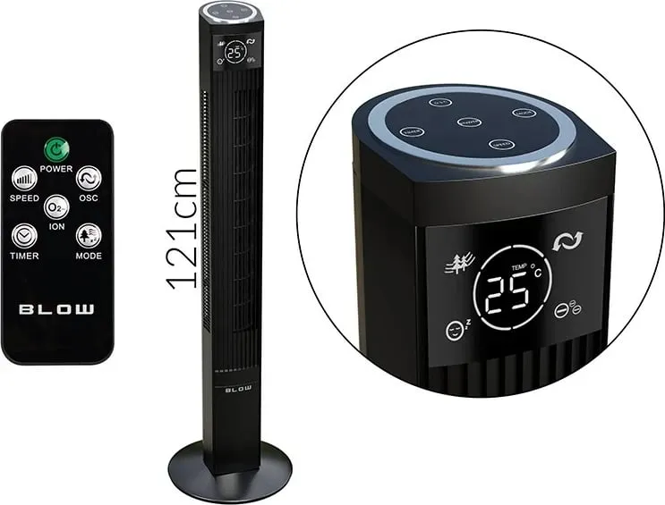 Ventilator kolonë BLOW XXL 90W, i zi - 1