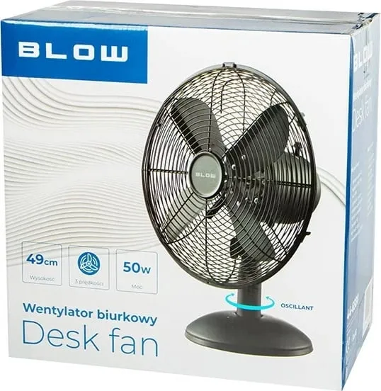 Ventilator tavoline BLOW 44-658#, 12 inç (30cm), 50W, i zi - 1