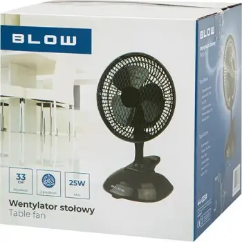 Ventilator tavoline Blow Desk Fan 6, 15 cm, 25W, me kapëse, i zi