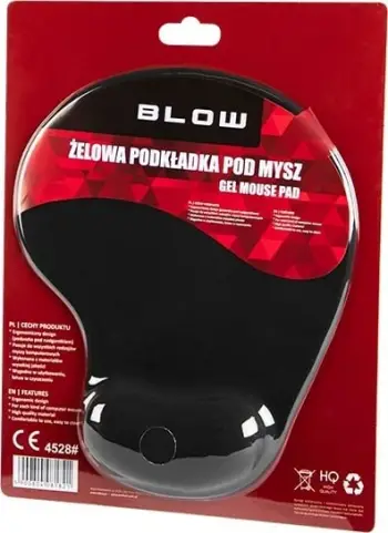 Mousepad BLOW 4528, me jastëk xheli, ergonomik, i zi
