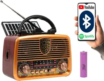 Radio portative Blow RA10, AM/FM, Bluetooth, me panel diellor, portokalli