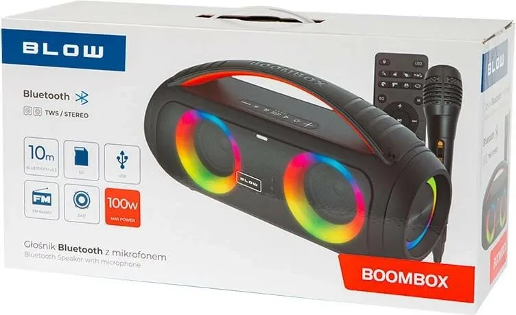 Kuti zanore portative Boombox Karaoke, Bluetooth, USB SD, e zezë - 5