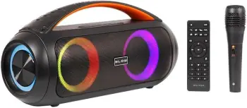 Kuti zanore portative Boombox Karaoke, Bluetooth, USB SD, e zezë