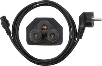 Kabllo rryme Blow Power Connector, Cloverleaf, 1.5m, e zezë