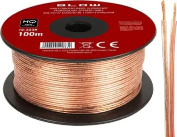 Kabëll altoparlantësh Blow 73-323, 2x0.75mm², 100m, transparent
