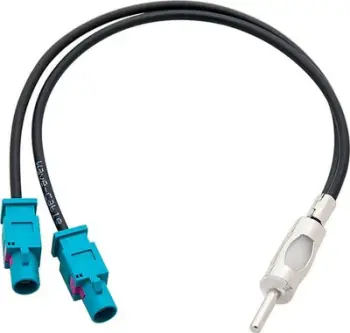 Adapter antene Blow 0224, 2x FAKRA mashkull në DIN mashkull, i zi