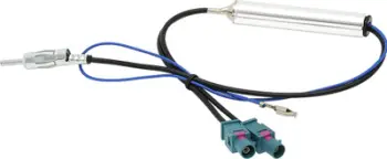 Ndarës antene për makinë Blow 0823, 2x FAKRA në DIN, Phantom power, i zi