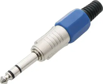 Prizë jack 6.3mm stereo HQ, trup metalik, blu